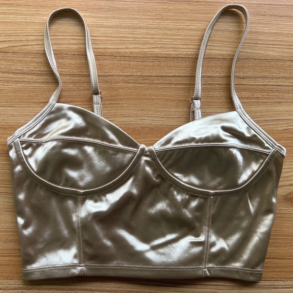 Intimately Free People Casino Royal Gold Bustier Brami Top Small NEW! $49 - Picture 4 of 8